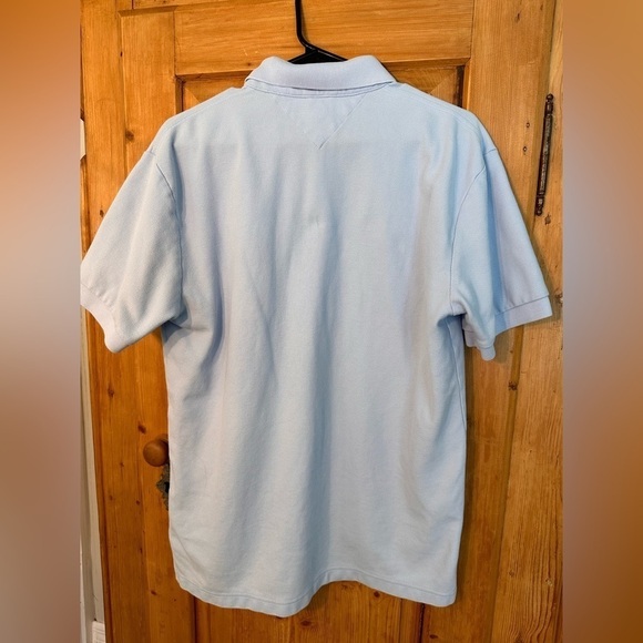 🎉Tommy Hilfiger Cotton Pull Over Polo Shirt Light Blue  Size Medium - Picture 2 of 6